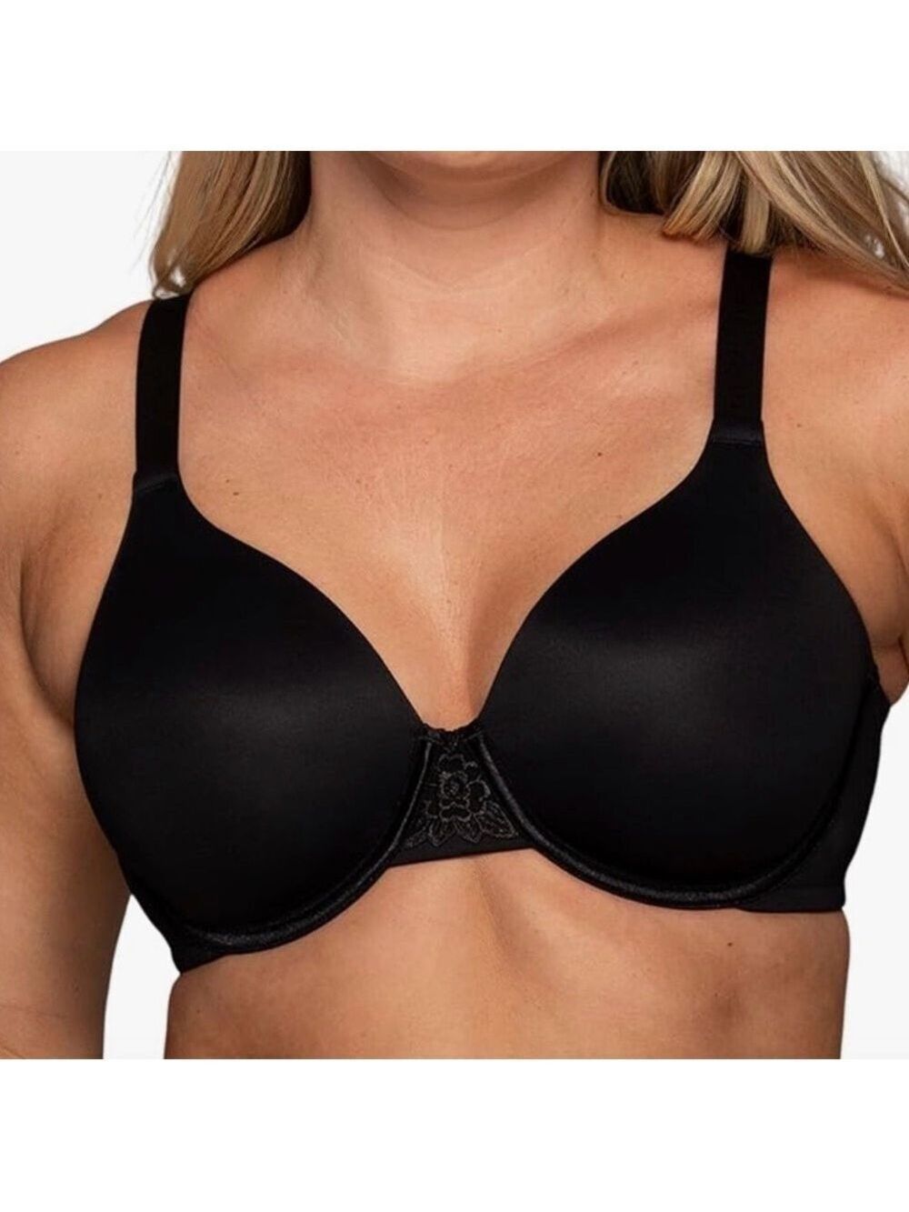 Vanity Fair Smoothing Back Underwire Bra in black. 40DDD. 3 Hook. Like new! EUC! - Picture 2 of 9